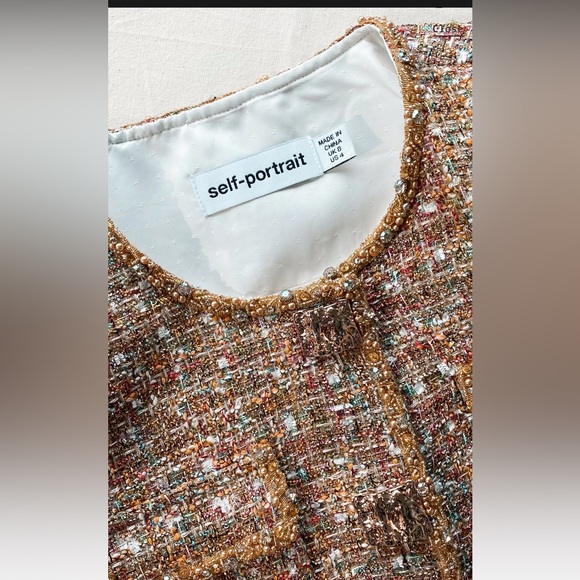 SELF-PORTRAIT
Embellished Bouclé Tweed Jacket size 6 - Picture 5 of 6